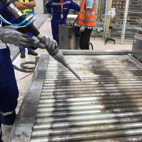 Conveyor belts Droogijsreiniging